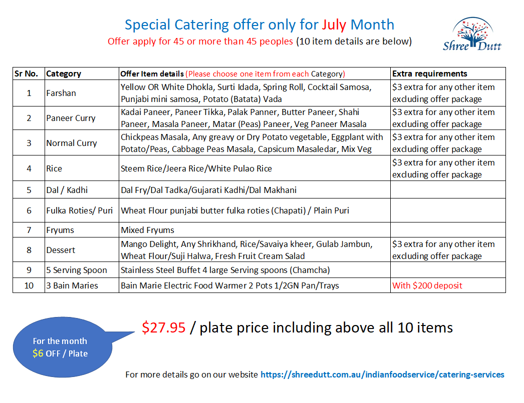 July26 Catering package offer