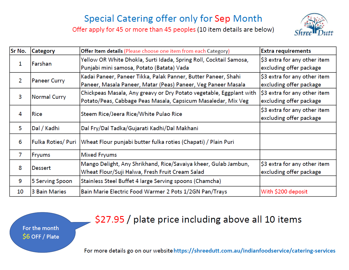 Sep26 Catering package offer