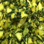 Dry Spinach Potato & Peas