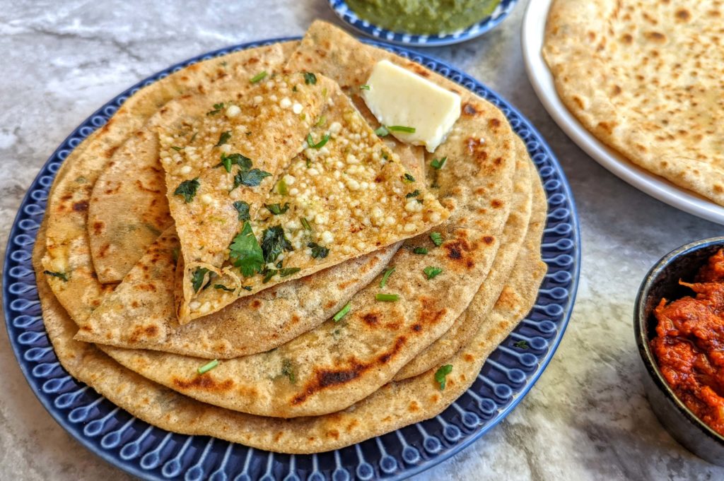 Stuffed Paneer  n Potato Paratha with Pickle